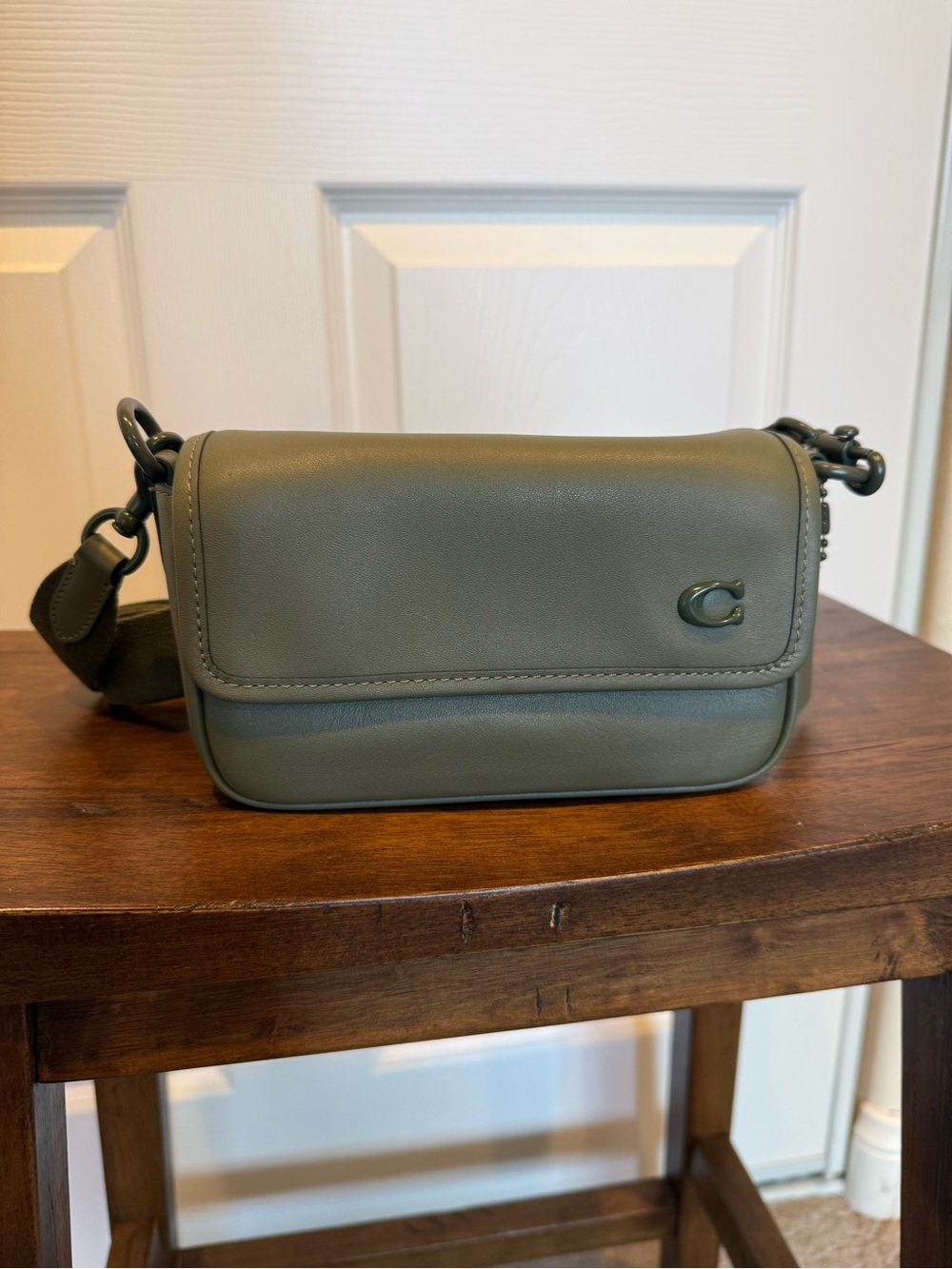 Coach Charter Flap Crossbody Bag 18 Army Green - EUC